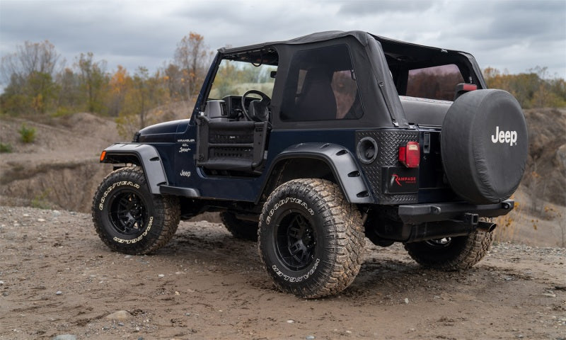 Rampage Jeep Wrangler TJ Frameless Trail Soft Top Kit - Black Diamond