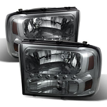 Load image into Gallery viewer, Xtune Ford F250 F350 Super Duty 99-04 1Pc Headlights w/ LED Smoked HD-JH-FF25099-LED-SM