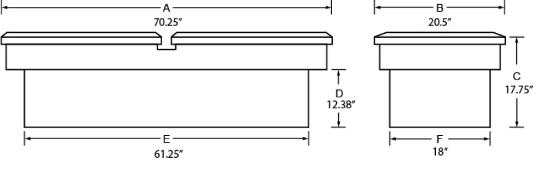 Lund Chevy CK (Gull-Wing Crossover Deep) Challenger Tool Box - Brite