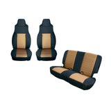 Rugged Ridge Seat Cover Kit Black/Tan Jeep Wrangler TJ
