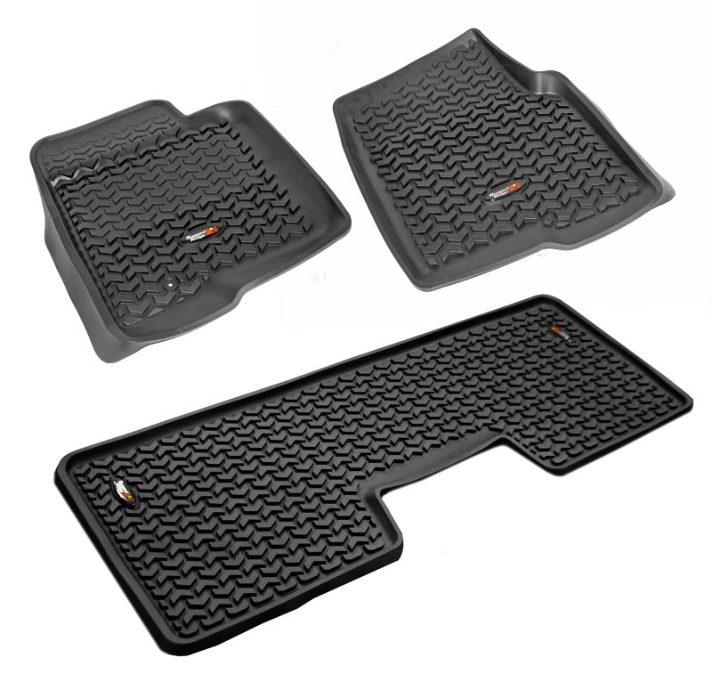 Rugged Ridge Floor Liner Front/Rear Black Ford F-150 / Raptor Regular / S-Cab / S-Crew
