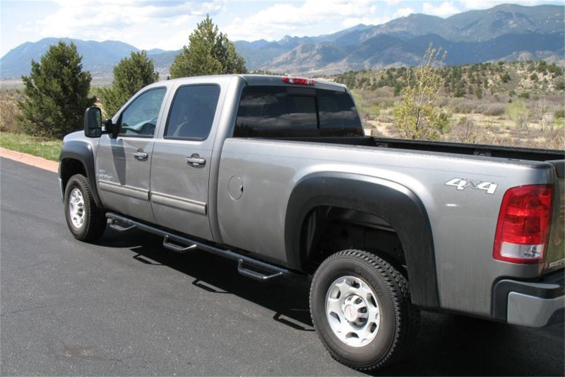 N-Fab Nerf Step 07-10 Chevy-GMC 2500/3500 Crew Cab 8ft Bed - Gloss Black - Bed Access - 3in