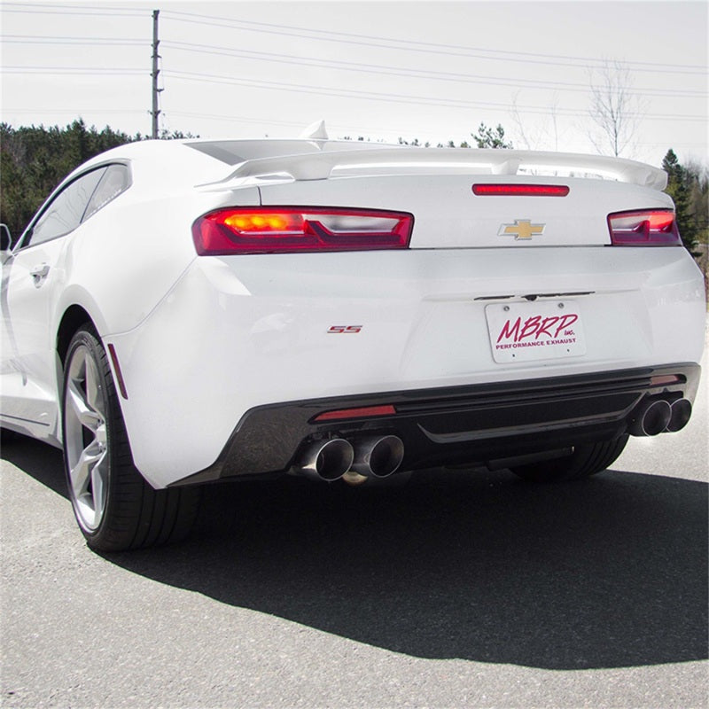 MBRP Chevy Camaro V8 6.2L 6spd 3in Alum Race Dual Cat Back w/ 4.5in Quad Dual Wall Tips
