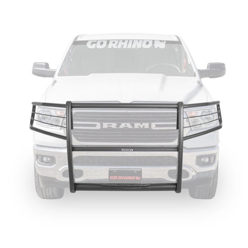 Go Rhino Ram 1500 3100 Series StepGuard Center Grille + Brush Guards - Tex. Black