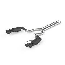 Load image into Gallery viewer, MBRP Ford Mustang GT 5.0 3in Dual Split Rear Cat Back w/ Quad 4in Dual Wall Tips- Black Coated