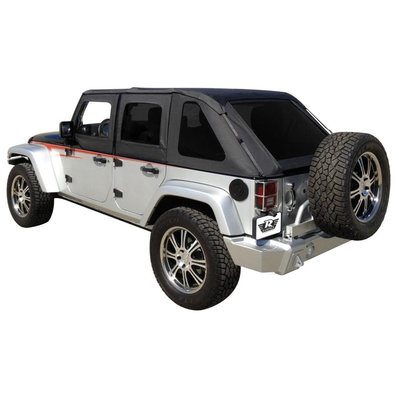 Rampage Jeep Wrangler(JK) Unlimited Frameless Soft Top Kit - Black Diamond