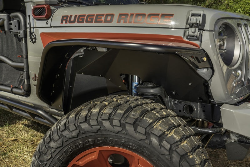 Rugged Ridge Inner Fender Liners Frnt Aluminum Black Jeep Wrangler JL