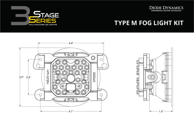 Diode Dynamics SS3 Sport Type M Kit ABL - White SAE Fog