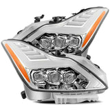 AlphaRex 2008-2015 Infiniti G37 NOVA LED Headlights Chrome w/ Active Light/Seq Signal/DRL