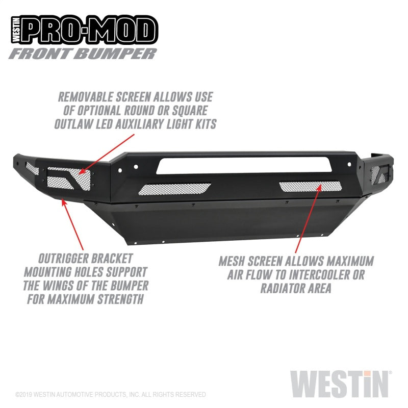Westin 13+ Dodge Ram 1500 / 2019 Ram 1500 Classic Pro-Mod Front Bumper