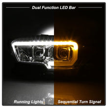 Load image into Gallery viewer, xTune Toyota Tacoma 16-18 DRL Light Bar Projector Headlights - Chrome PRO-JH-TTA16-LBDRL-C