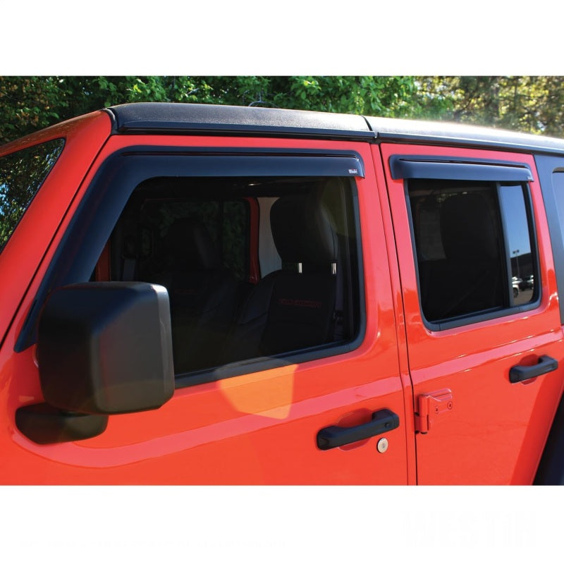 Westin 2018-2019 Jeep Wrangler JL Wade Slim Wind Deflector 2pc - Smoke