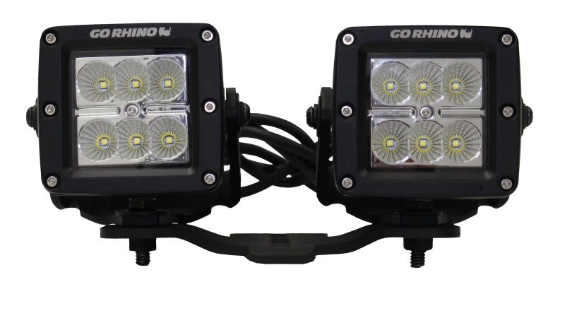 Go Rhino Jeep Wrangler JL/JLU/Gladiator JT Light Mount - Two 3in Cubes