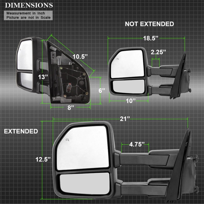 xTune 15-17 Ford F-150 Heated Telescoping Mirrors (Pair) (MIR-FF15015-G4-PWH-SET)