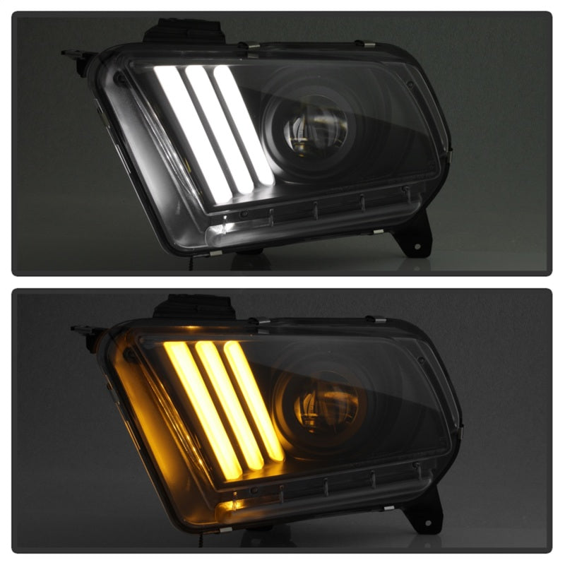 Spyder 13-14 Ford Mustang (HID Only) Projector Headlights w/Turn Signals - Blk PRO-YD-FM13HID-BK