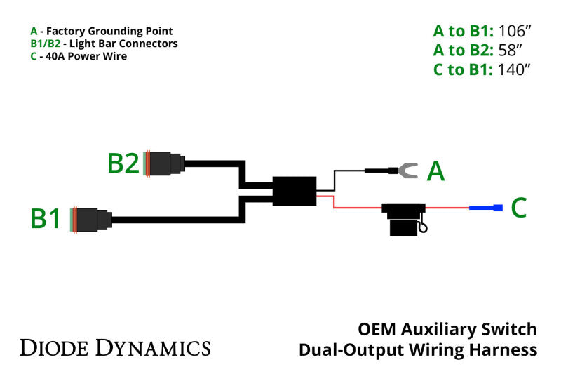 Diode Dynamics OEM Auxiliary Switch Dual-Output Wiring Harness