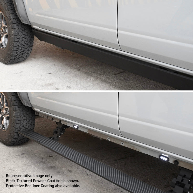 Go Rhino Toyota Tundra Crew Cab 4dr E-BOARD E1 Electric Running Board Kit - Bedliner Coating