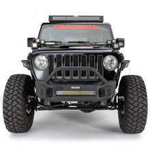 Load image into Gallery viewer, Go Rhino Jeep Wrangler JL/JLU/JK/JKU/Gladiator JT Rockline Front Stubby Bumper w/ Overrider
