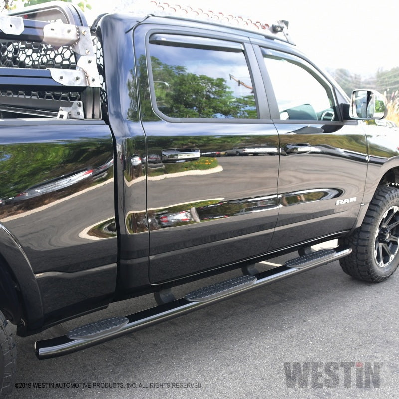 Westin 19+ RAM 1500 CC 5ft7in. Bed (Excl. Classic) PRO TRAXX 5 W2W Oval Nerf Step Bars - Black