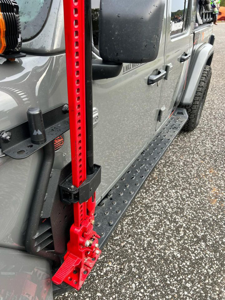 Go Rhino Jeep Wrangler JL/JLU/JT Front Fender Jack Mount for Hi-Lift Jack - Tex. Blk