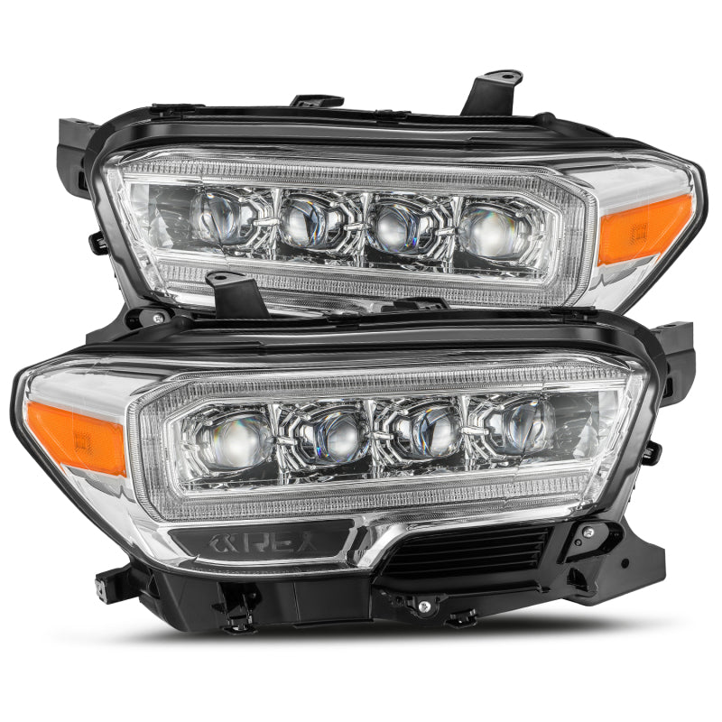 AlphaRex 16+ Toyota Tacoma NOVA LED Projector Headlights Plank Style Chrome w/Activation Light