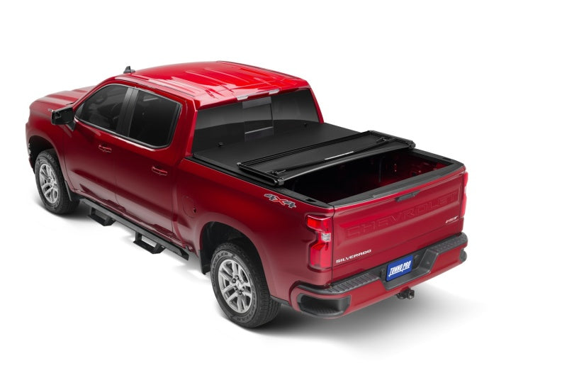 Tonno Pro 20+ GM 2500/3500HD 8ft w/o Factory Side Storage Boxes Tonno Fold Tri-Fold Tonneau Cover