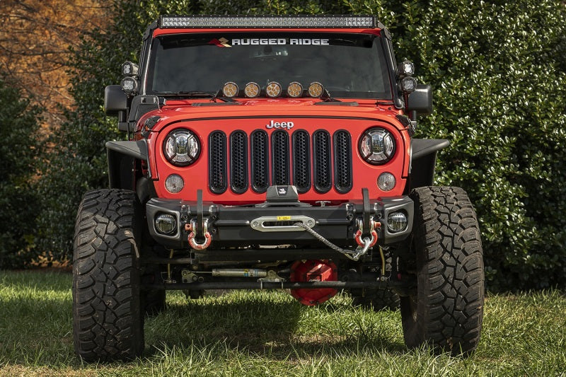 Rugged Ridge Jeep Wrangler JK Arcus Front Bumper Set w/Tray & Hooks