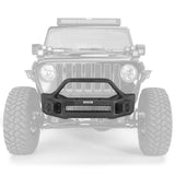 Go Rhino Jeep Wrangler JL/JLU/JK/JKU/Gladiator JT Rockline Front Stubby Bumper w/ Overrider