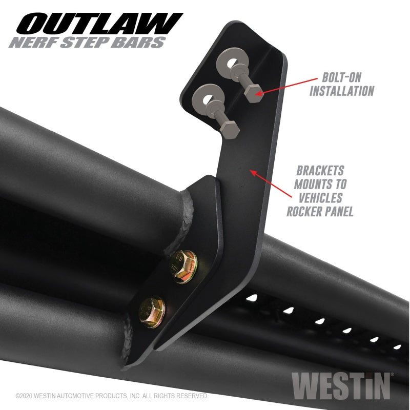 Westin Jeep Gladiator Outlaw Nerf Step Bars - Textured Black