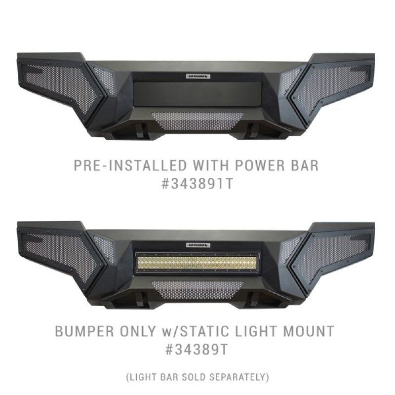 Go Rhino Tacoma Element Front Bumper w/ Power Actuated Hide-away Light Bar Mount Tex Black