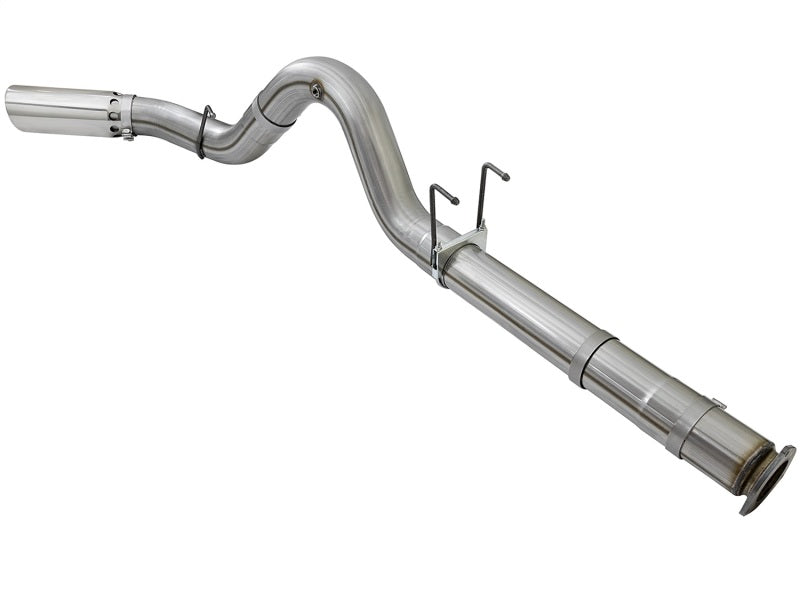 aFe LARGE BORE HD 5in 409-SS DPF-Back Exhaust w/Polished Tip 2017 Ford Diesel Trucks V8 6.7L (td)