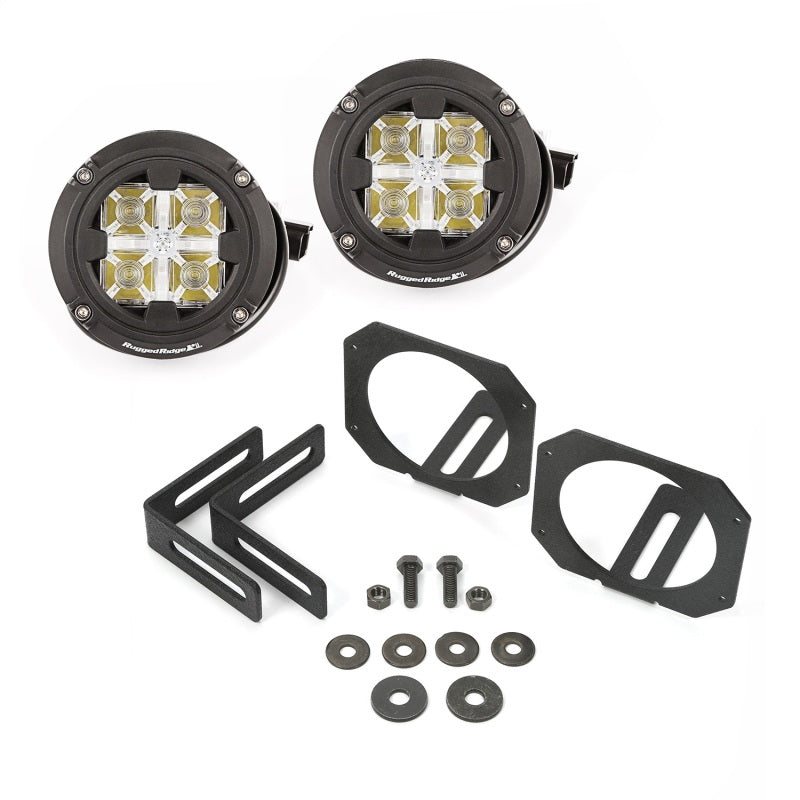 Rugged Ridge Jeep Wrangler JK Dual Beam Circular LED Light Kit