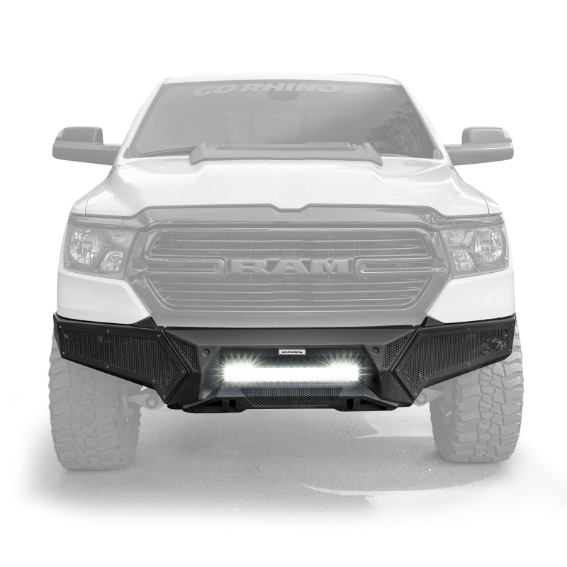 Go Rhino Ram 1500 (Excl. Rebel/Warlock/TRX) Element Front Bumper w/Pwr Bar - Tex. Blk