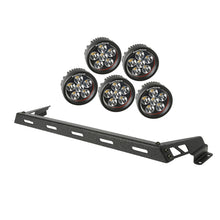 Load image into Gallery viewer, Rugged Ridge Jeep Wrangler JK Black 5 Round LED Hood Mounted Light Bar Kit