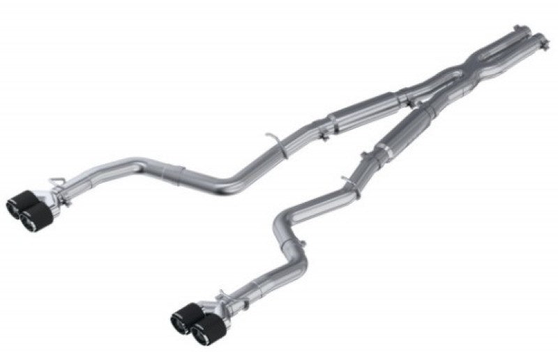 MBRP Dodge Challenger RT 5.7L T304 SS 3in Dual Rear Cat-back CF Quad Tips - Street