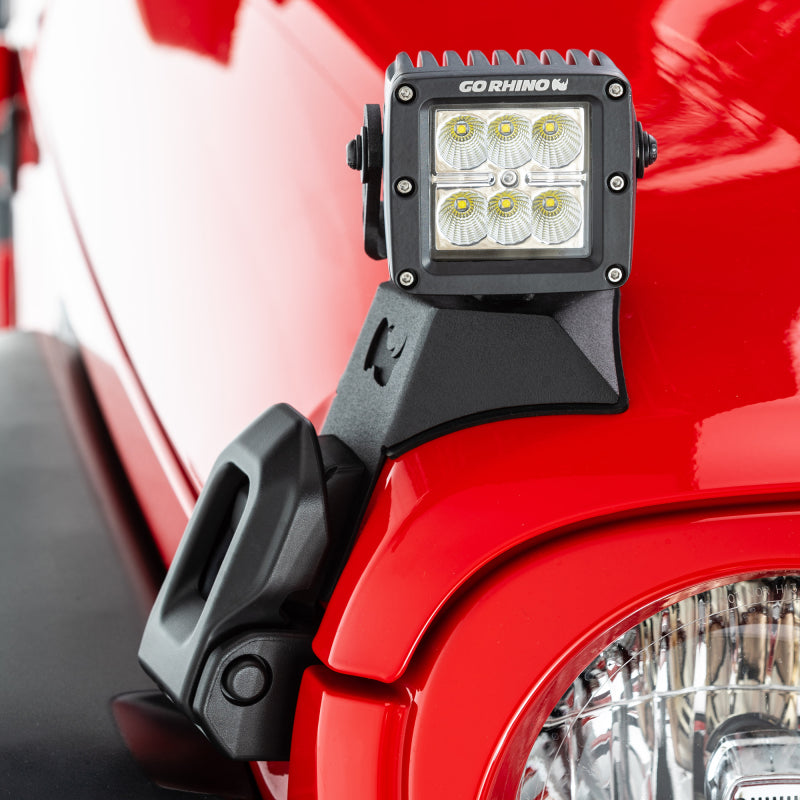Go Rhino Jeep Wrangler JL/JLU/Gladiator JT Light Mount - 3in Cube