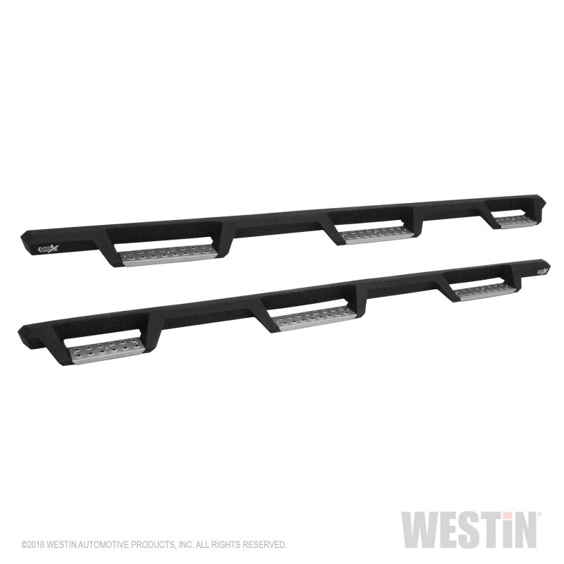 Westin 14+ Chevrolet Silverado 1500 DC 6.5ft Bed HDX Stainless Drop W2W Nerf Step Bars - Tex. Blk
