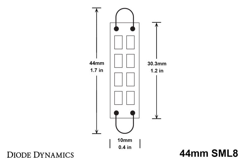 Diode Dynamics 44mm SML8 LED Bulb - Cool - White (Single)
