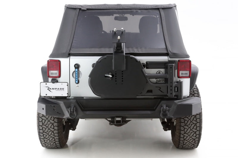 Rampage Jeep Wrangler JK (Incl. Unlimited) Trail Guard Tire Carrier - Black