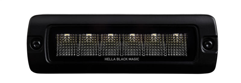 Hella Universal Black Magic 6 L.E.D. Flush Mount Mini Light Bar - Flood Beam