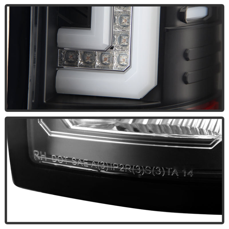 Spyder GMC Sierra 14-16 LED Tail Lights Black ALT-YD-GS14-LBLED-BK