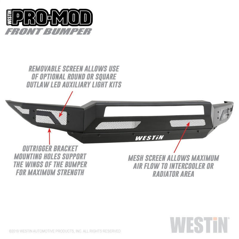 Westin 19+ Chevrolet Silverado 1500 Pro-Mod Front Bumper - Tex. Blk