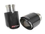 aFe MACH Force-XP 4-1/2in Carbon Fiber OE Replacement Exhaust Tips - 2015+ Dodge Charger/Hellcat