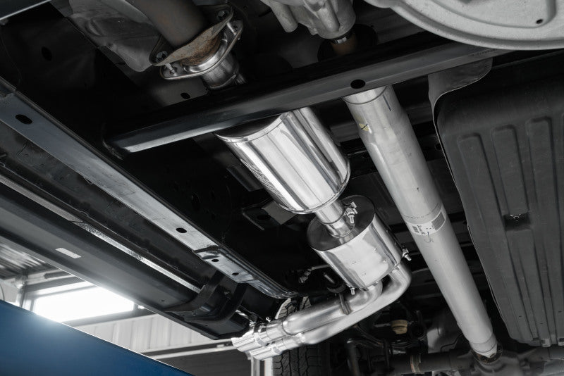 MBRP Ford F150 Pre-Axle 4in OD Tips Dual Outlet 3in Black Coated Cat Back Exhaust