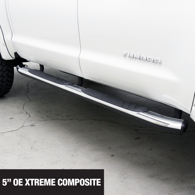 Go Rhino 5in OE Xtreme Composite SideSteps - Chrome - 80in