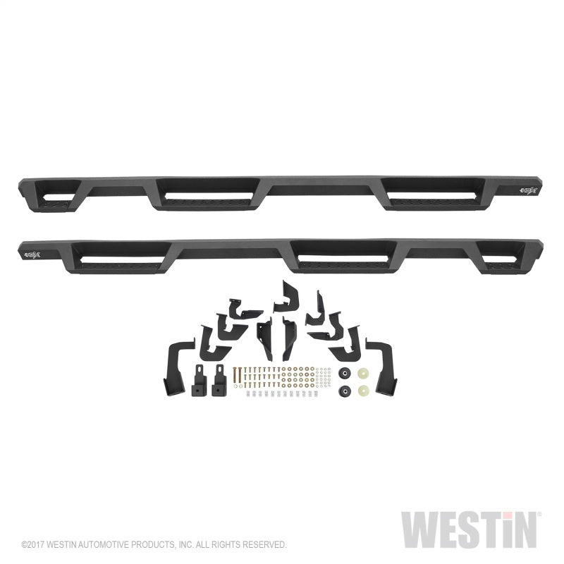 Westin 07+ Chevrolet Silverado 1500 CC 5.5ft Bed HDX Drop W2W Nerf Step Bars - Tex. Blk