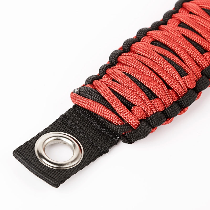 Rugged Ridge Paracord A-Pillar Grab Handle Red Jeep Wrangler JK