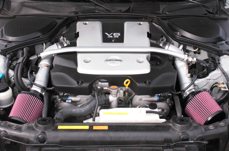K&N 350z Dual Silver Typhoon Short Ram Intake
