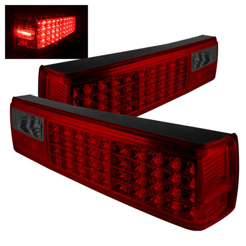 Xtune Ford MUStang 87-93 LED Tail Lights Red Smoke ALT-ON-FM87-LED-RS