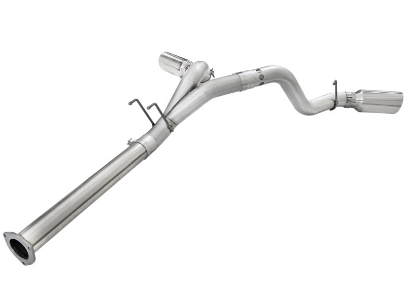 aFe Atlas Exhaust 4in DPF-Back Exhaust Aluminized Steel Polished Tip 11-14 ford Diesel Truck V8-6.7L